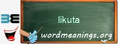 WordMeaning blackboard for likuta